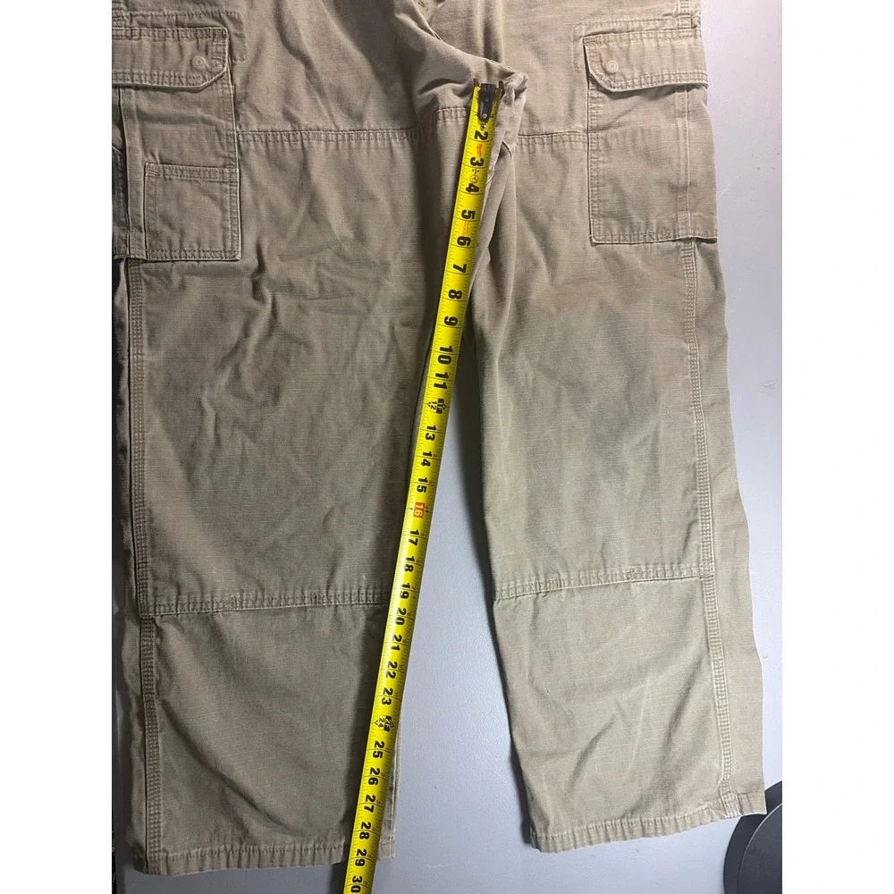 Wrangler RIGGS Workwear Cargo Pants Mens 42x32 Brown Ripstop Relaxed Fit 3W060BR